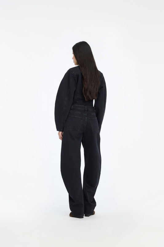 Rotate - Draped Barrel Leg Jeans