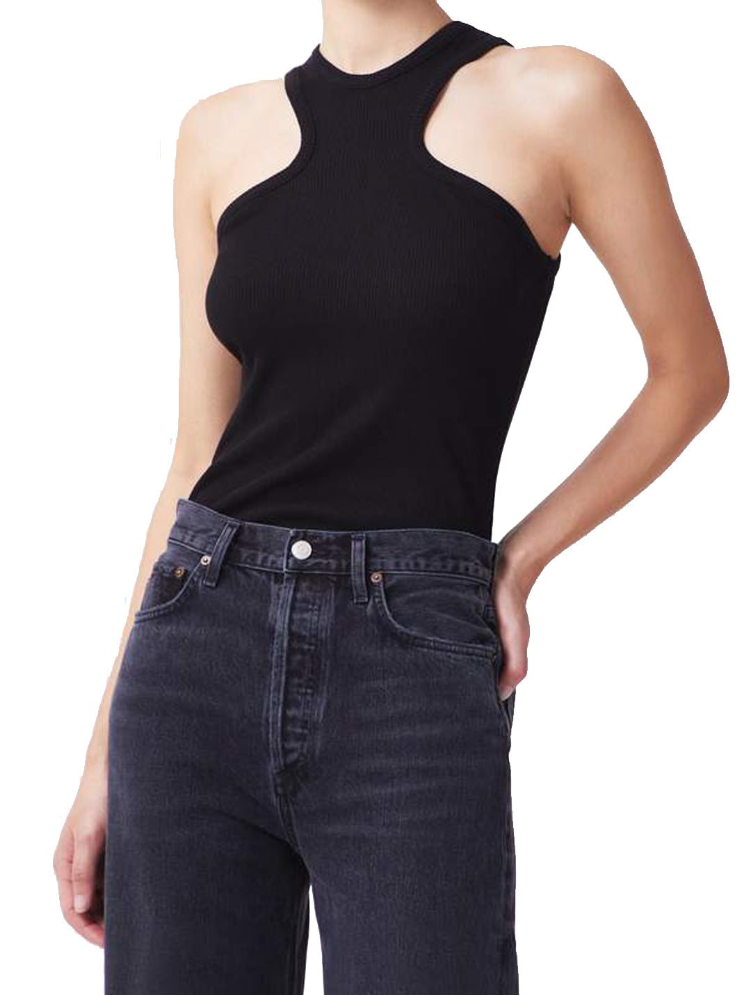 Agolde - Bea Cutaway Tank Top Agolde Black XS