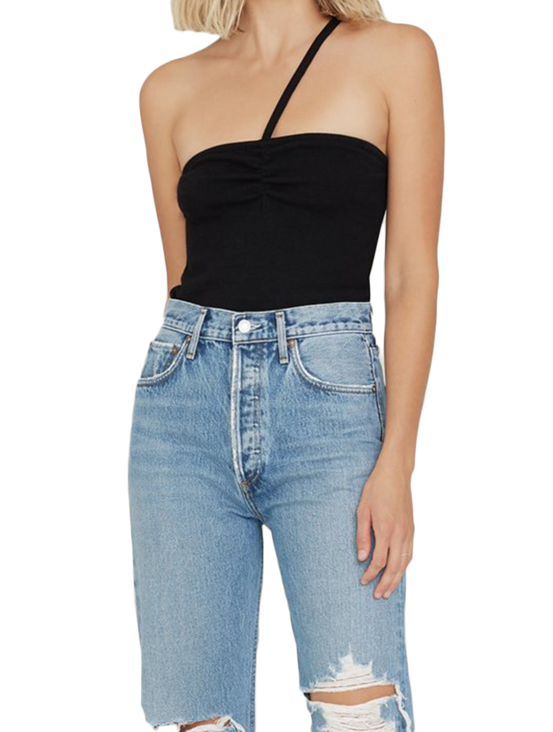 Agolde - Lola Gathered Tank Top Tank Top Agolde Black S