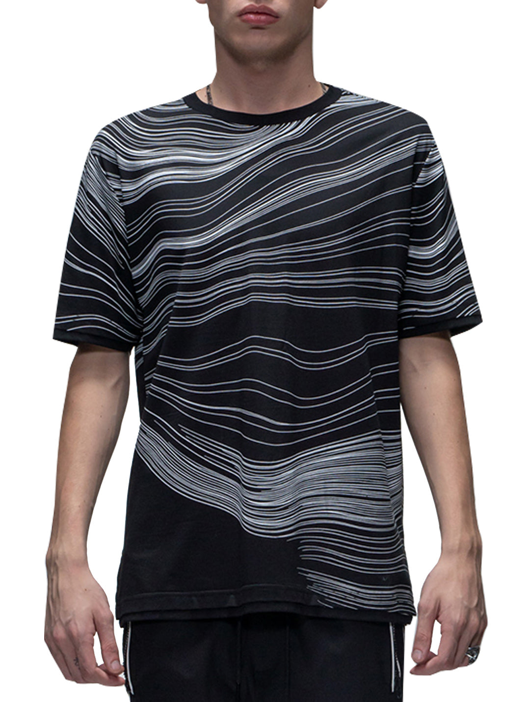 Harrison Wong-Tee With Contour Lines Print T-shirt Harrison Wong Black M