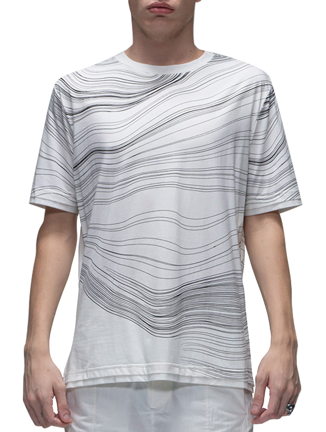Harrison Wong-Tee With Contour Lines Print T-shirt Harrison Wong White M