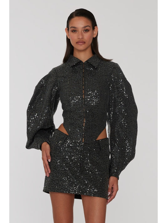 ROTATE - TWILL SEQUIN JACKET