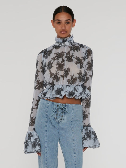 ROTATE - CHIFFON RFLE TOP