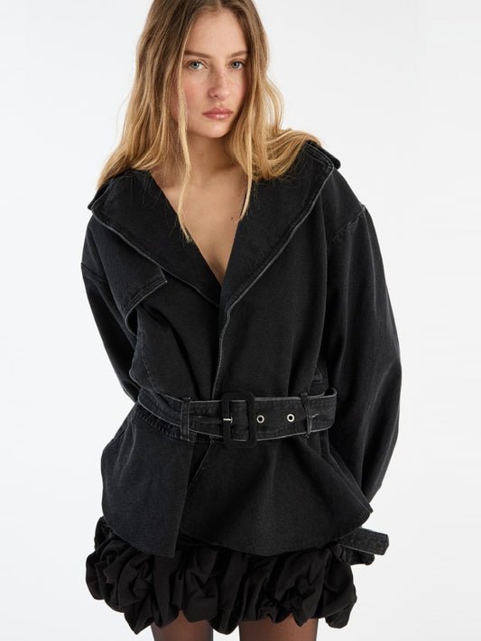 Rotate - Denim Biker Jacket