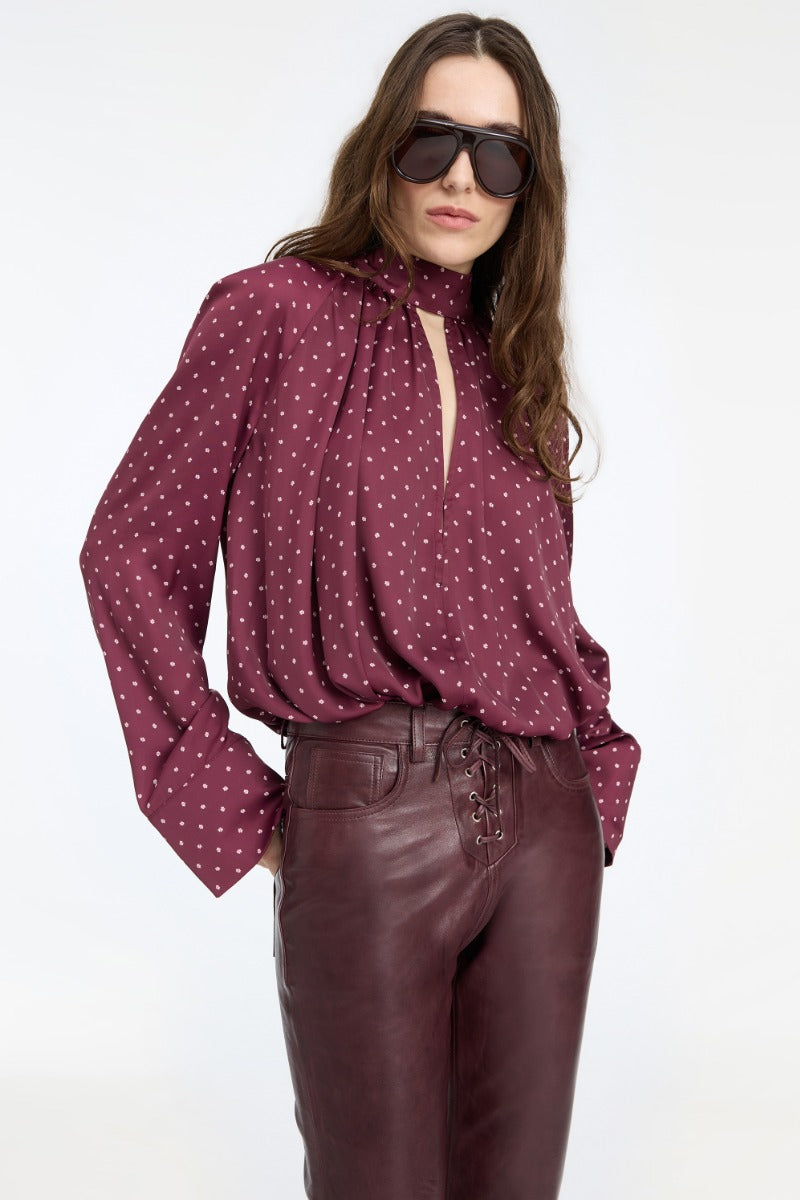 Rotate - Satin Bow Shirt