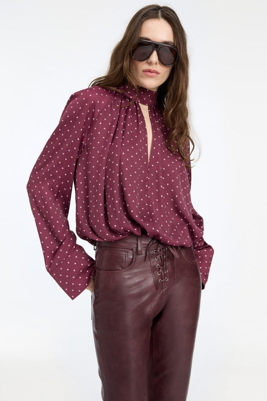 Rotate - Satin Bow Shirt