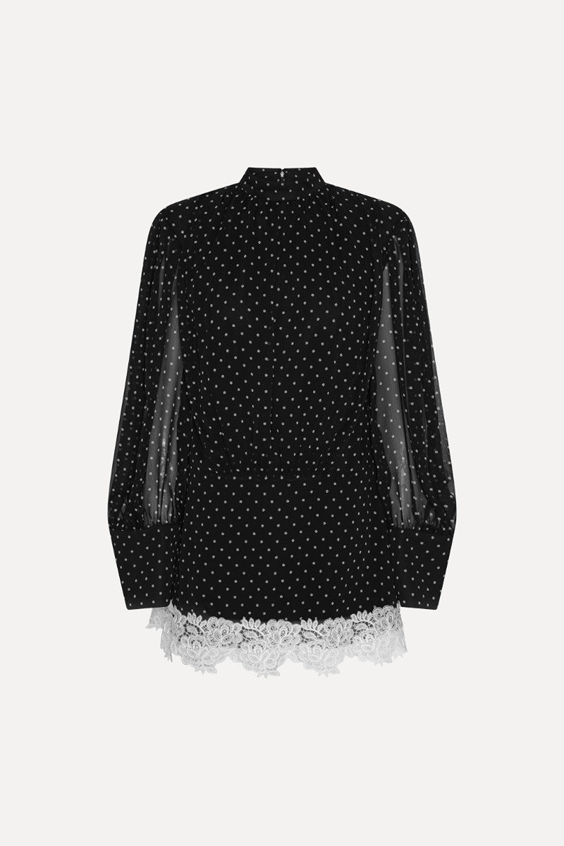 Rotate - Mini Dress LS Lace Detail Pl