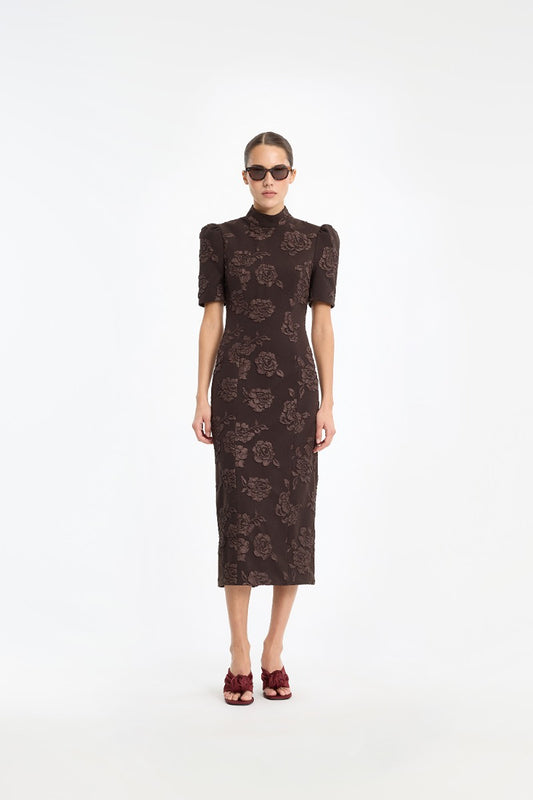 Rotate - Jacquard Midi Dress