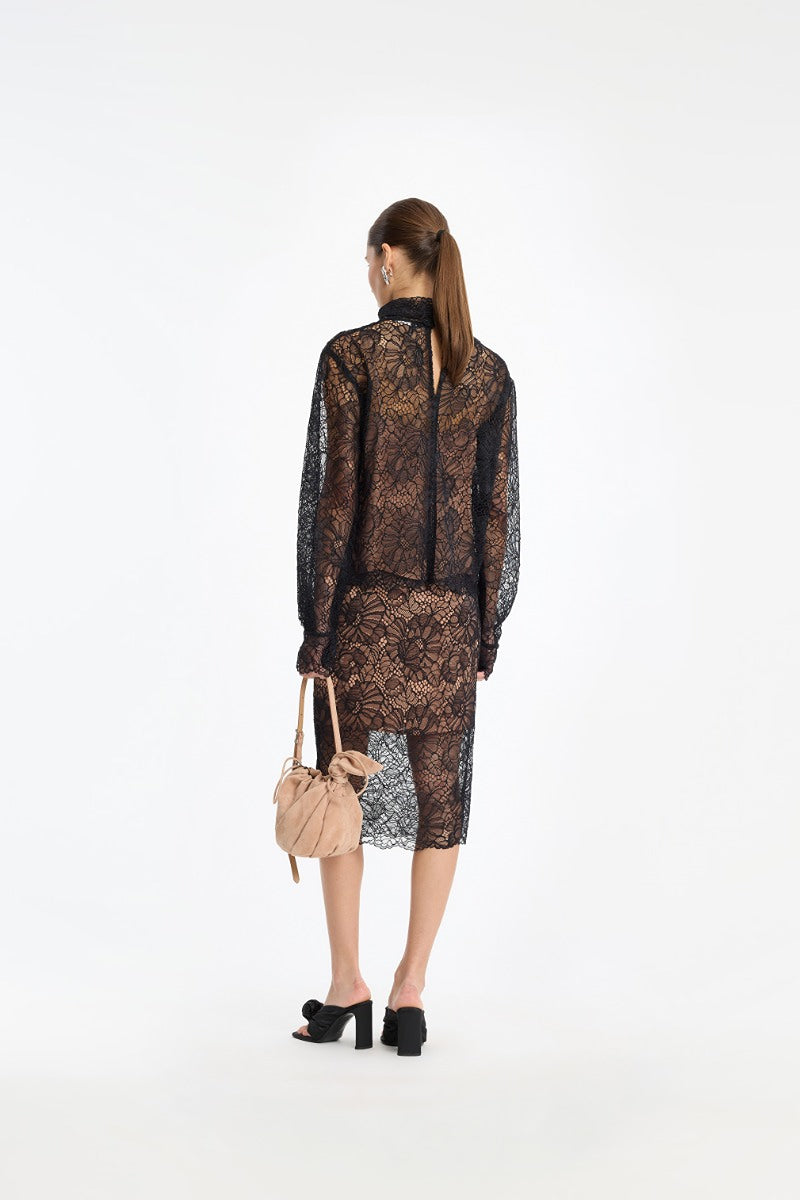 Rotate - Lace LS Blouse Pl
