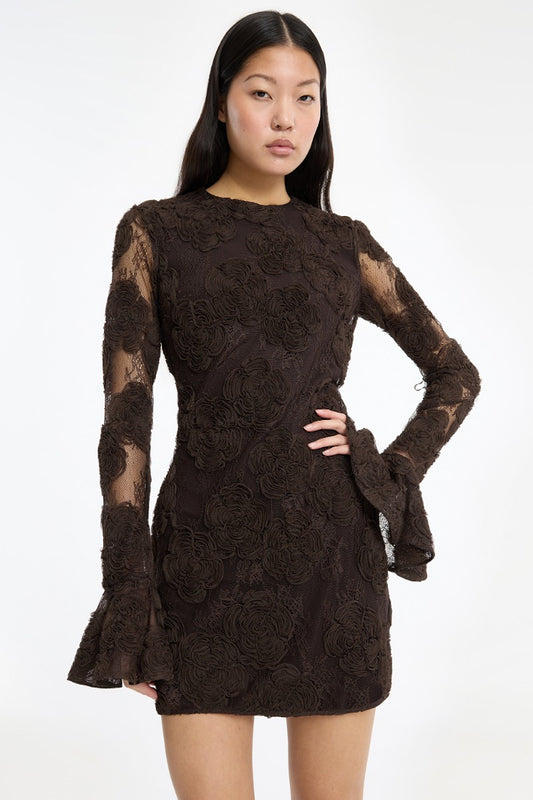 Rotate - 3D Flower LS Dress Pa