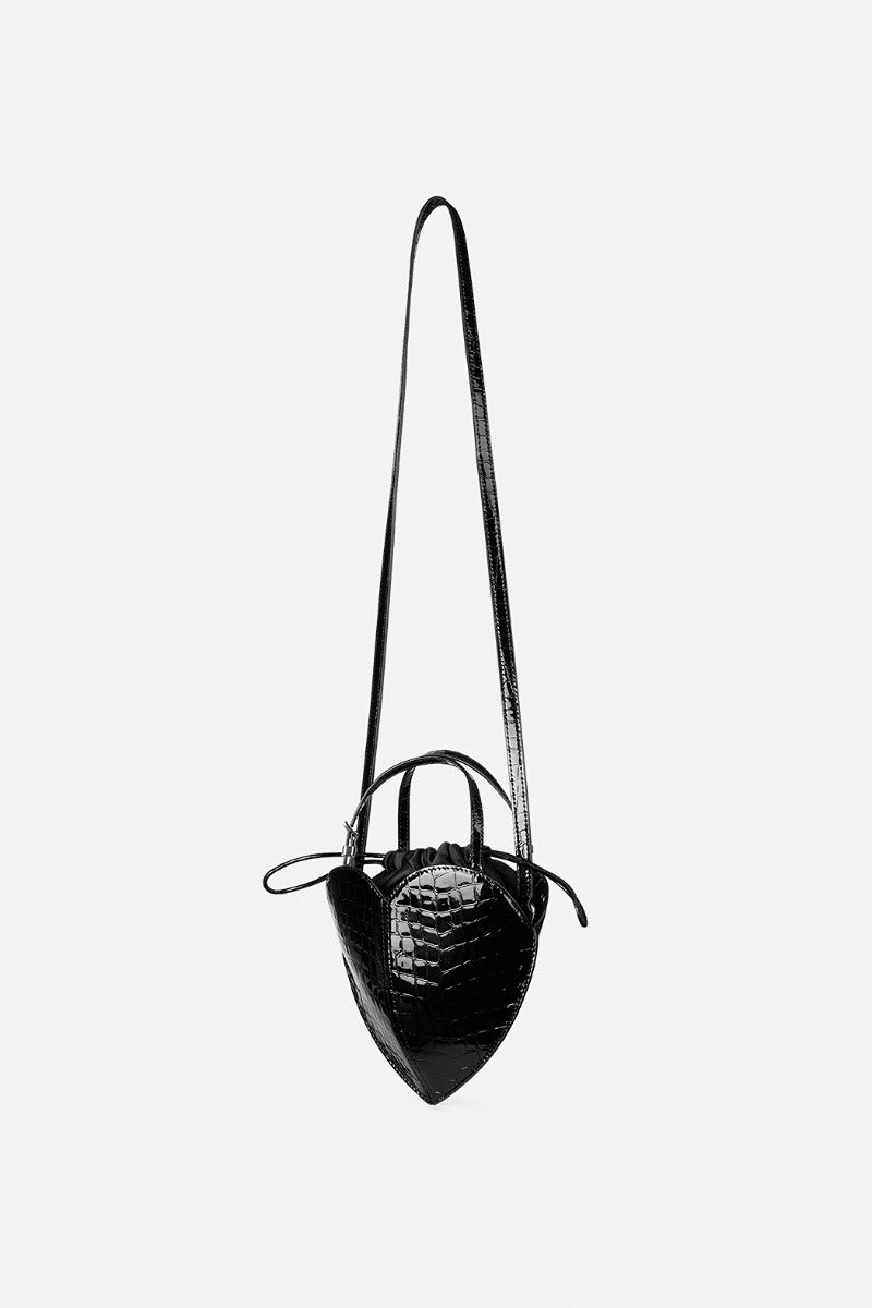 Rotate - Patent Croco Heart Bag