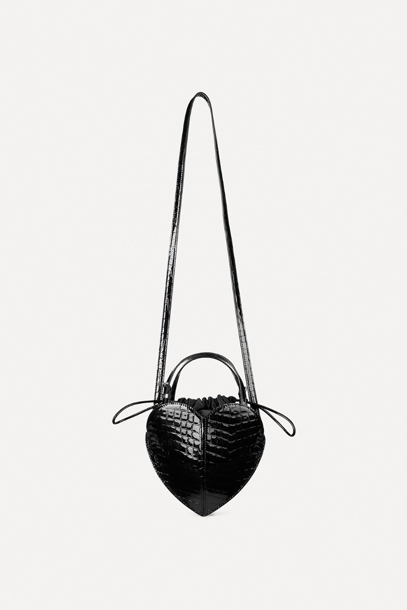 Rotate - Patent Croco Heart Bag