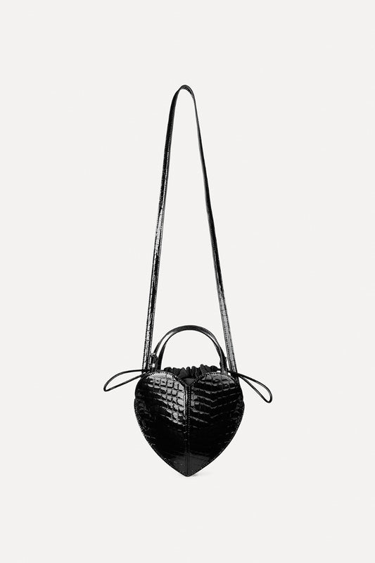 Rotate - Patent Croco Heart Bag