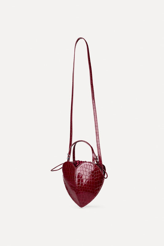 Rotate - Patent Croco Heart Bag