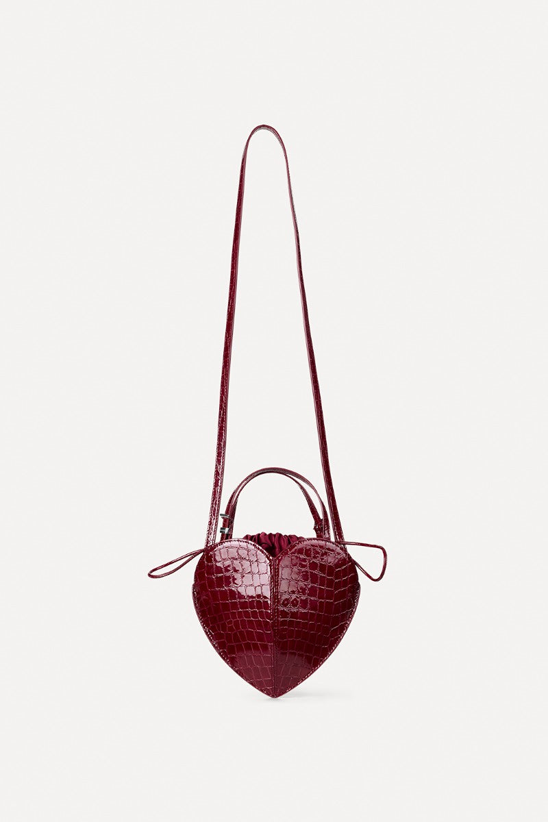 Rotate - Patent Croco Heart Bag