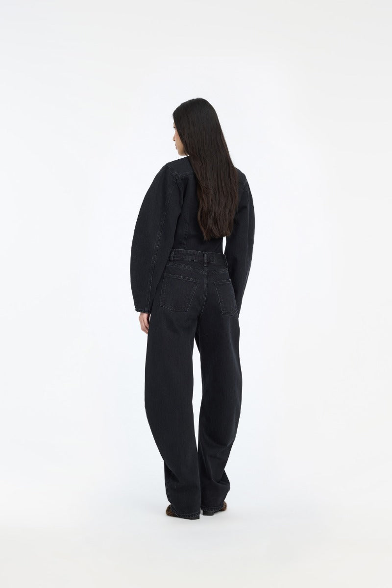 Rotate - Draped Barrel Leg Jeans