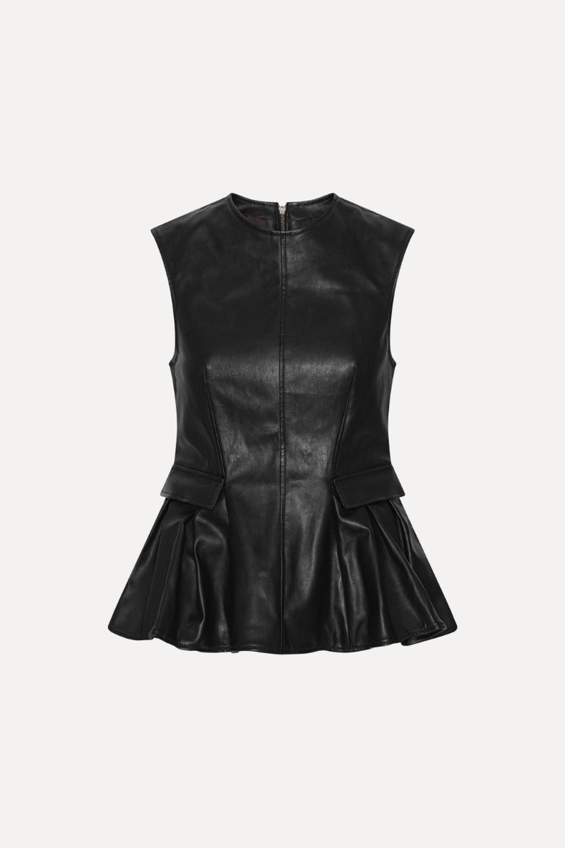 Rotate - Peplum Leather Top