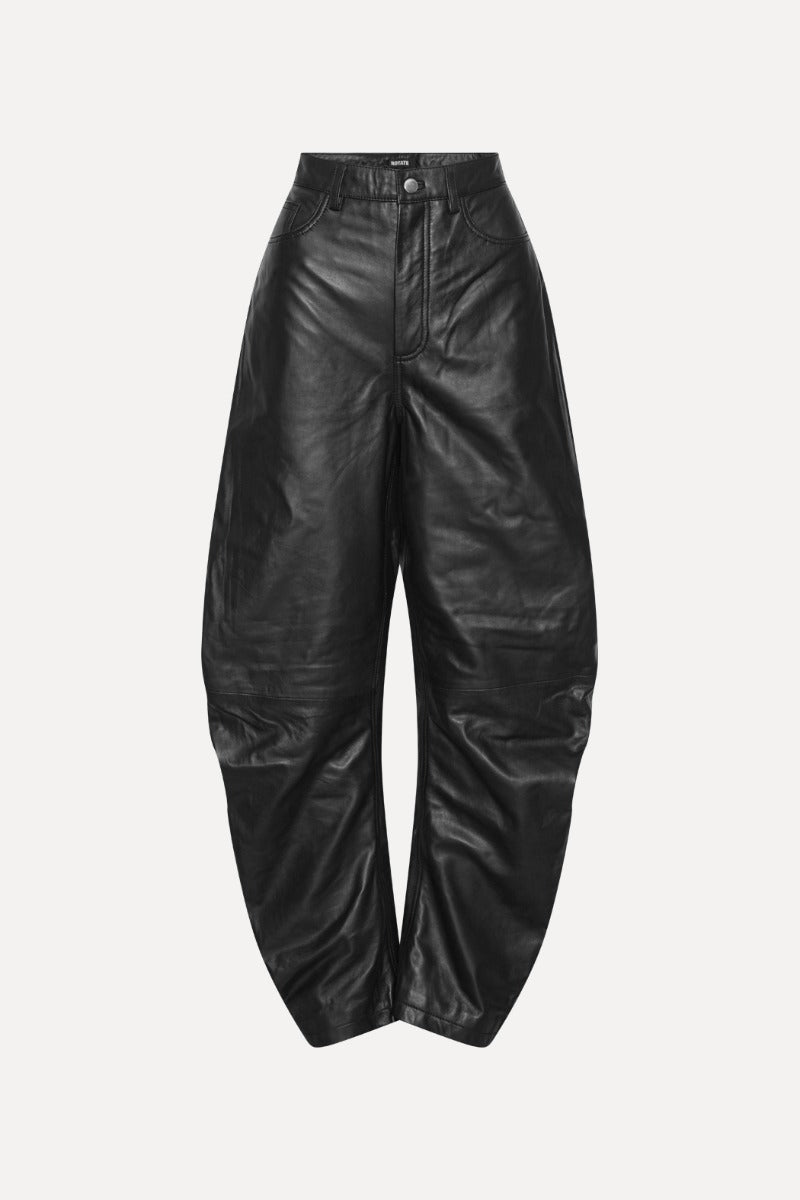 Rotate - Barrel Leg Leather Pants
