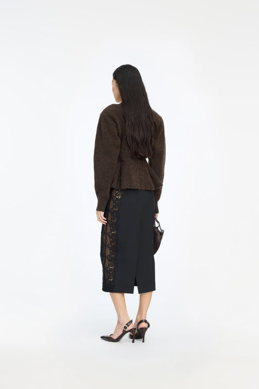 Rotate - Lace Inserted Pencil Skirt