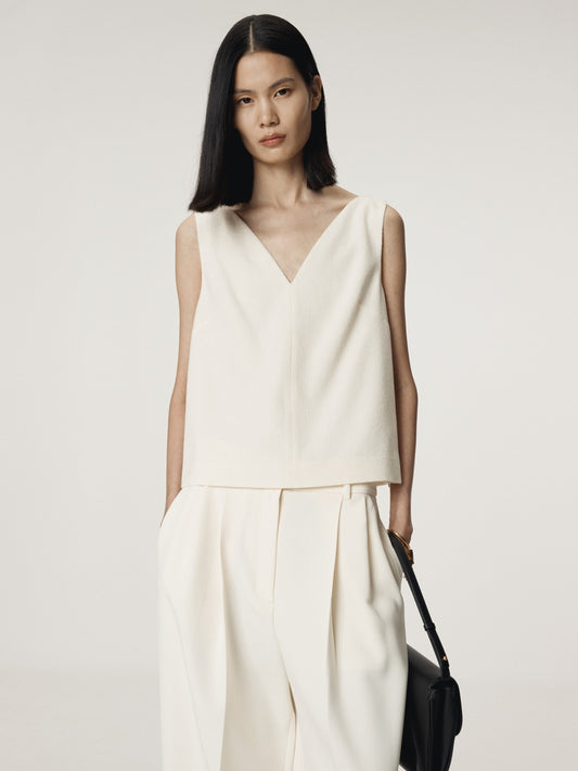 Recto - Tweed V-Neck Top