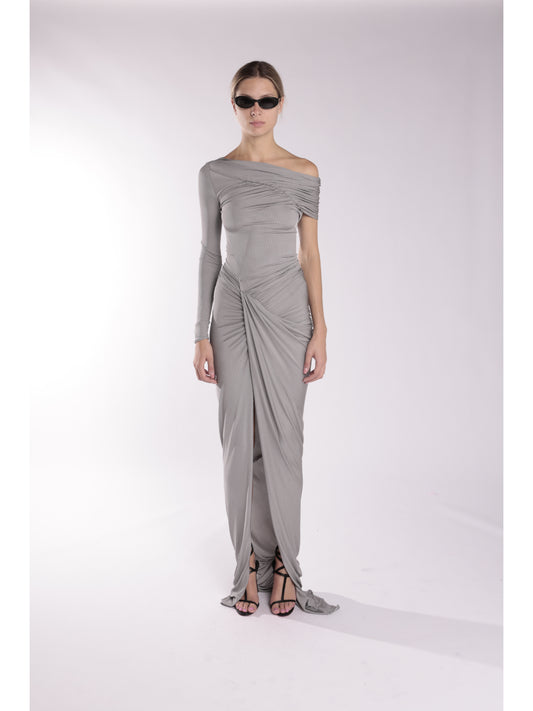 ATLEIN - OFFSHLDR RUCHED GOWN