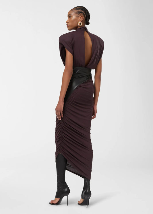 The Andamane - Ursula Draped Vgn Leather Dress