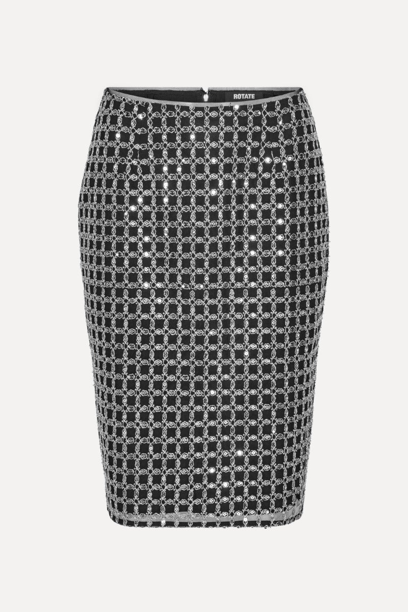 Rotate Skirt - Beaded Mini Skirt Po
