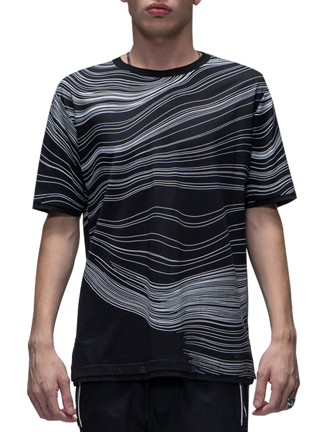 Harrison Wong-Tee With Contour Lines Print T-shirt Harrison Wong Black M 
