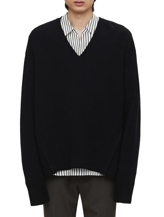 Solid Homme - V-neck Sweater Knitwear & Cardigans Solid Homme